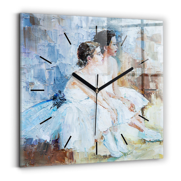 Square wall clock Young ballerinas