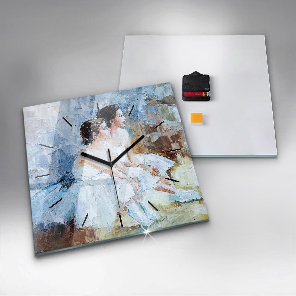 Square wall clock Young ballerinas