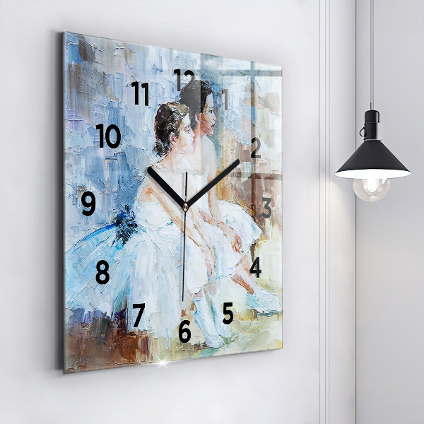 Square wall clock Young ballerinas
