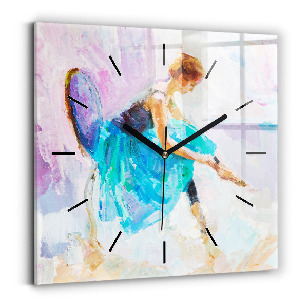 Square wall clock Preparing the ballerina
