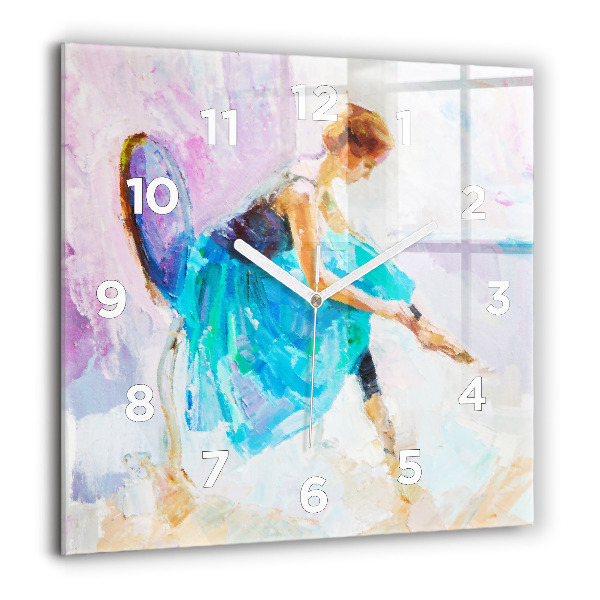 Square wall clock Preparing the ballerina