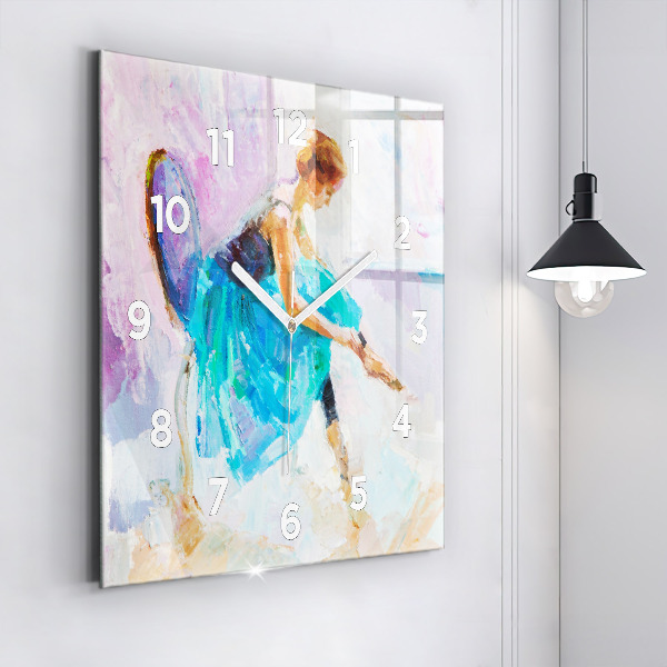 Square wall clock Preparing the ballerina