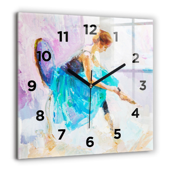 Square wall clock Preparing the ballerina