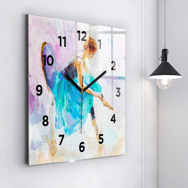 Square wall clock Preparing the ballerina