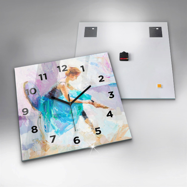 Square wall clock Preparing the ballerina