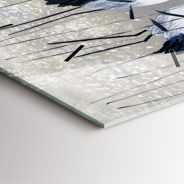 Square wall clock Cranes in the reeds