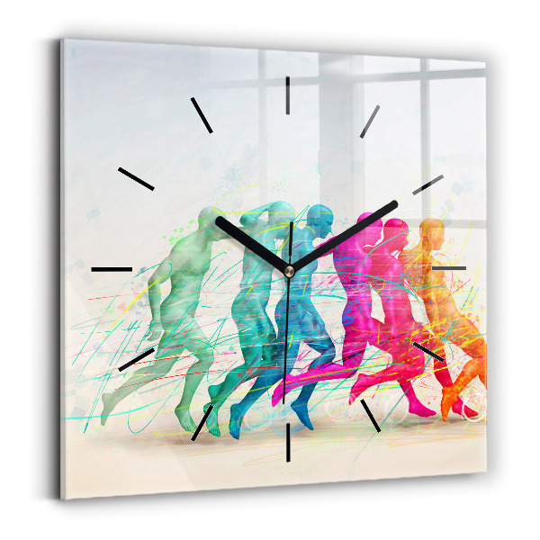 Square wall clock Colorful people