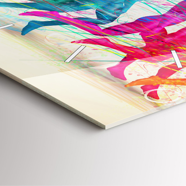 Square wall clock Colorful people