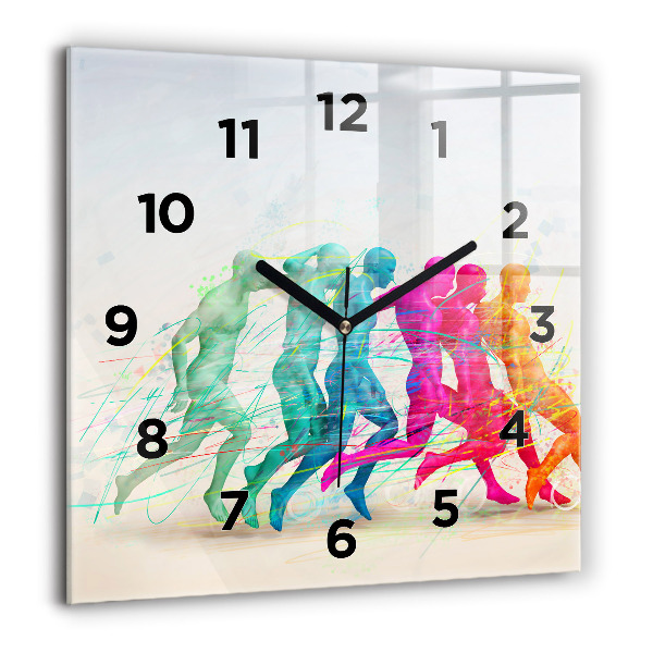 Square wall clock Colorful people