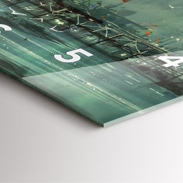 Square wall clock Fishing village