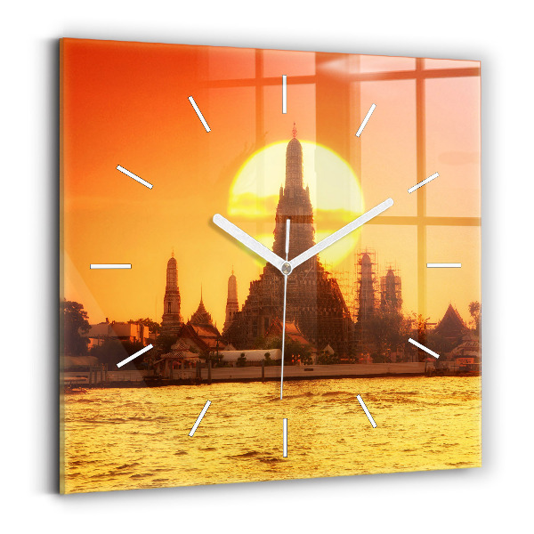 Square wall clock Wat arun bangkok thailand