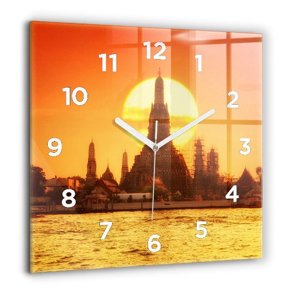 Square wall clock Wat arun bangkok thailand
