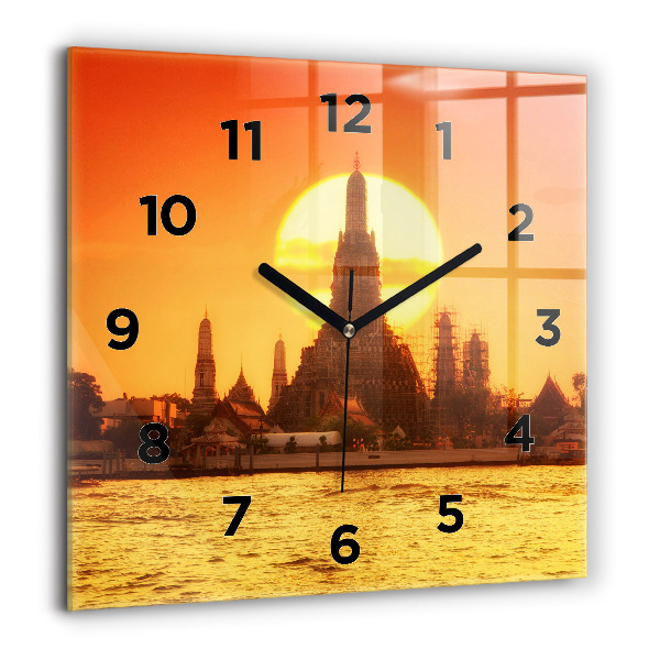 Square wall clock Wat arun bangkok thailand