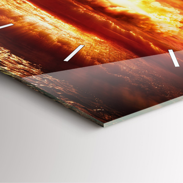 Square wall clock Atomic bomb explosion