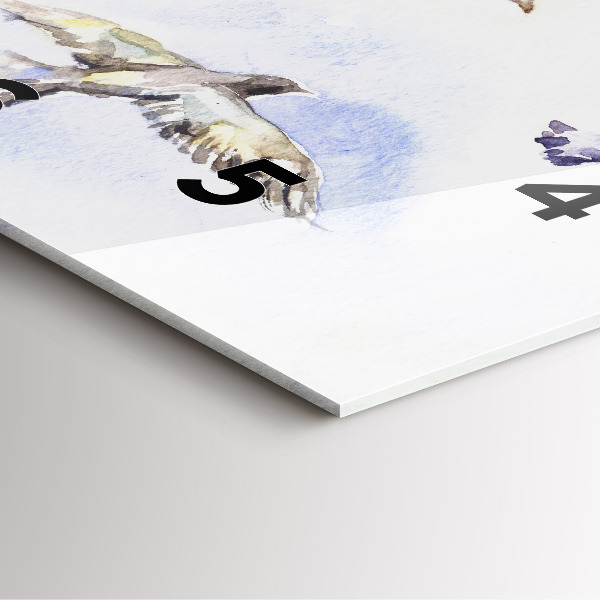 Square wall clock Flying birds