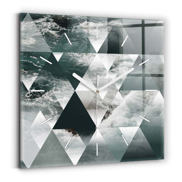 Square wall clock Abstract sea waves