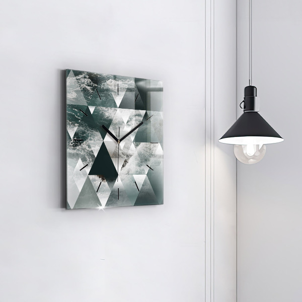 Square wall clock Abstract sea waves