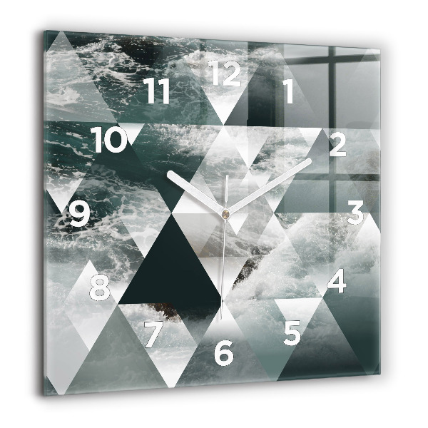 Square wall clock Abstract sea waves