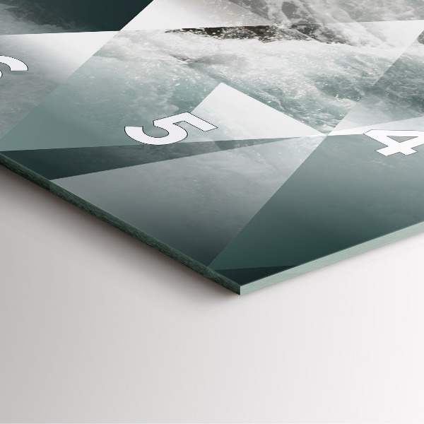 Square wall clock Abstract sea waves