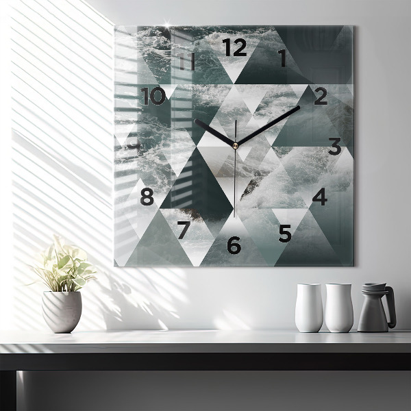 Square wall clock Abstract sea waves