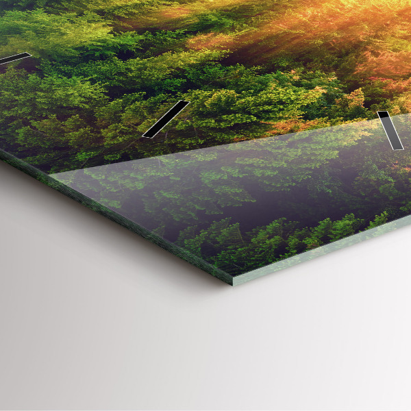 Square wall clock Sunset over the hills