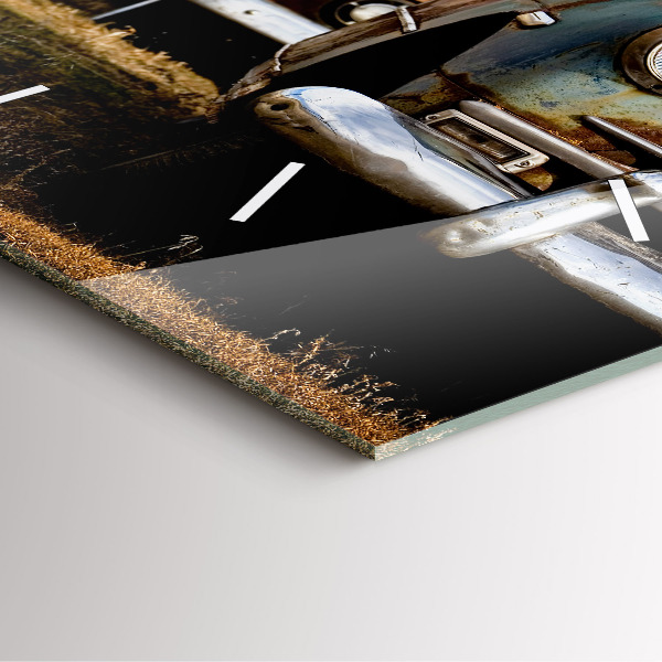 Square wall clock Old cars