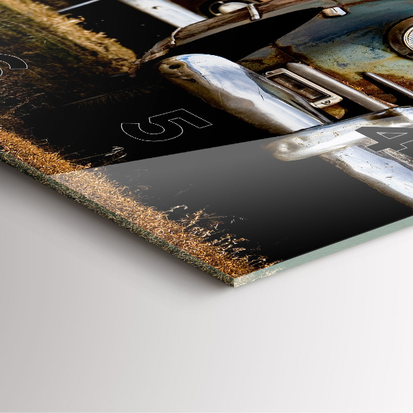 Square wall clock Old cars