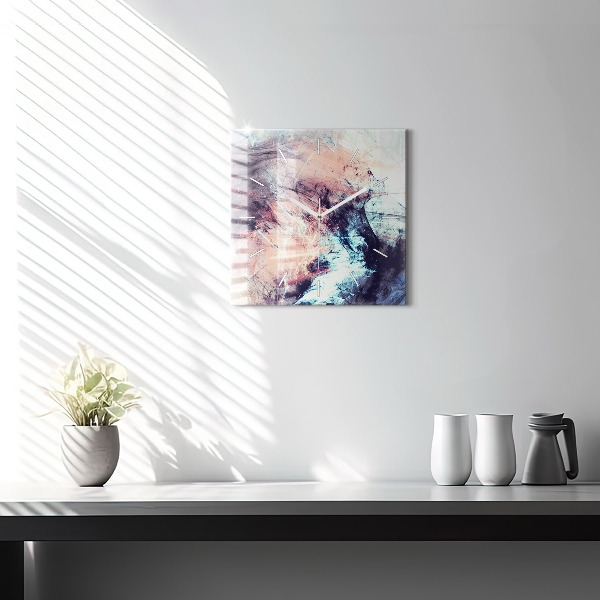 Square wall clock Abstract painting