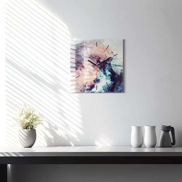 Square wall clock Abstract painting
