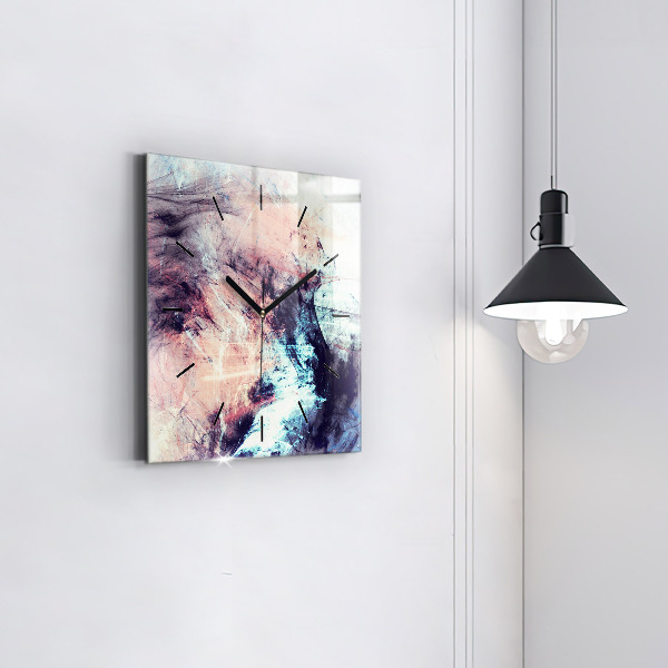 Square wall clock Abstract painting
