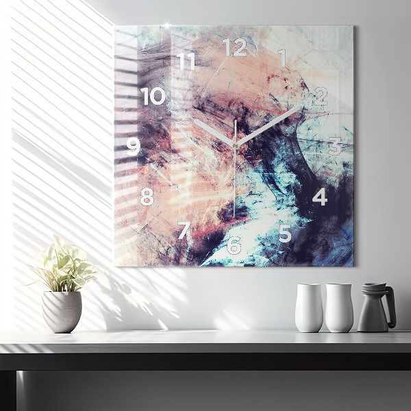 Square wall clock Abstract painting