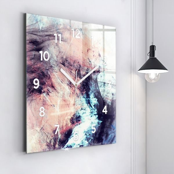 Square wall clock Abstract painting