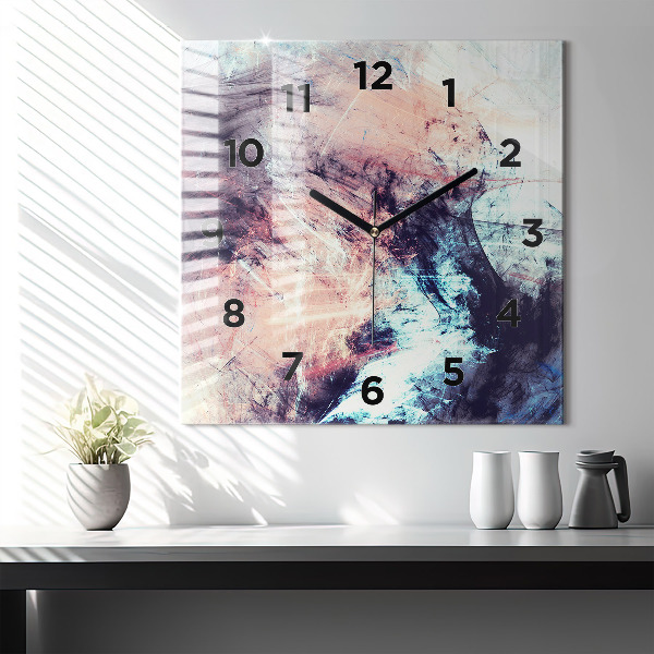 Square wall clock Abstract painting