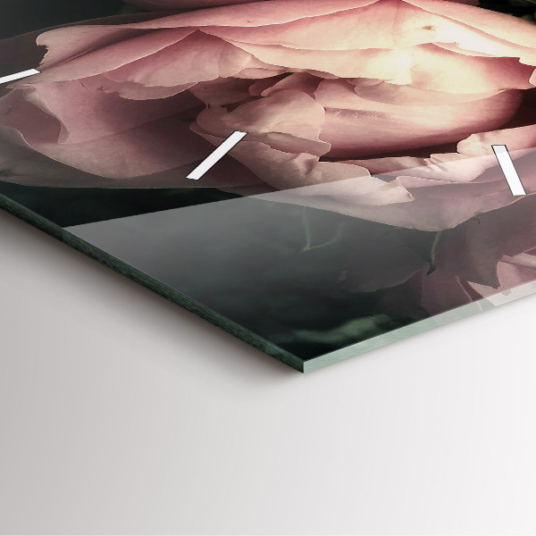 Square wall clock Bouquet of pink roses