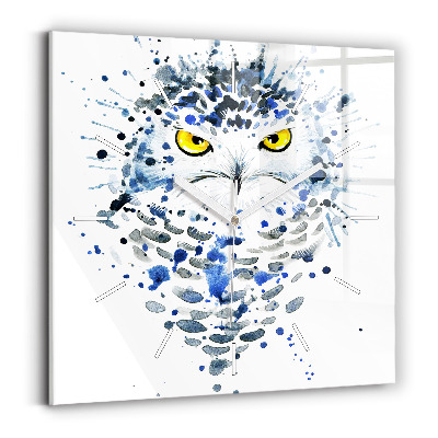 Square wall clock Owl look