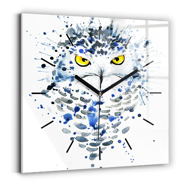 Square wall clock Owl look