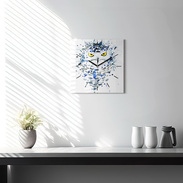 Square wall clock Owl look