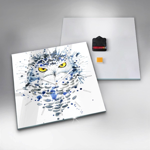 Square wall clock Owl look
