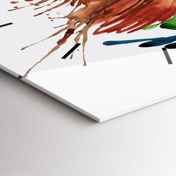 Square wall clock Colorful rooster