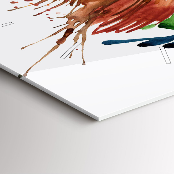 Square wall clock Colorful rooster