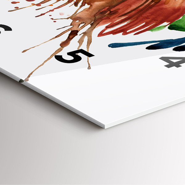 Square wall clock Colorful rooster