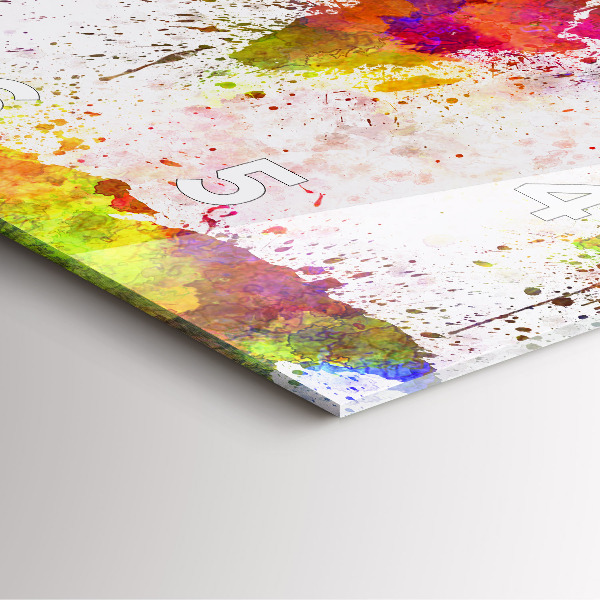 Square wall clock Watercolor map of the world