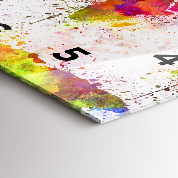 Square wall clock Watercolor map of the world