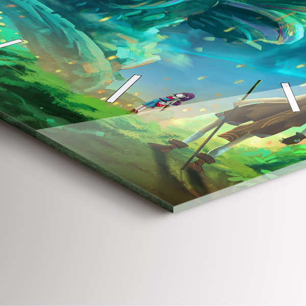 Square wall clock Children in the forest