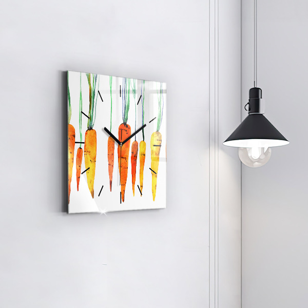 Square wall clock Carrot illustration