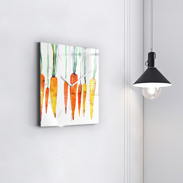 Square wall clock Carrot illustration