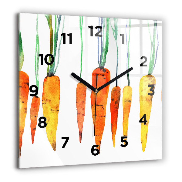 Square wall clock Carrot illustration