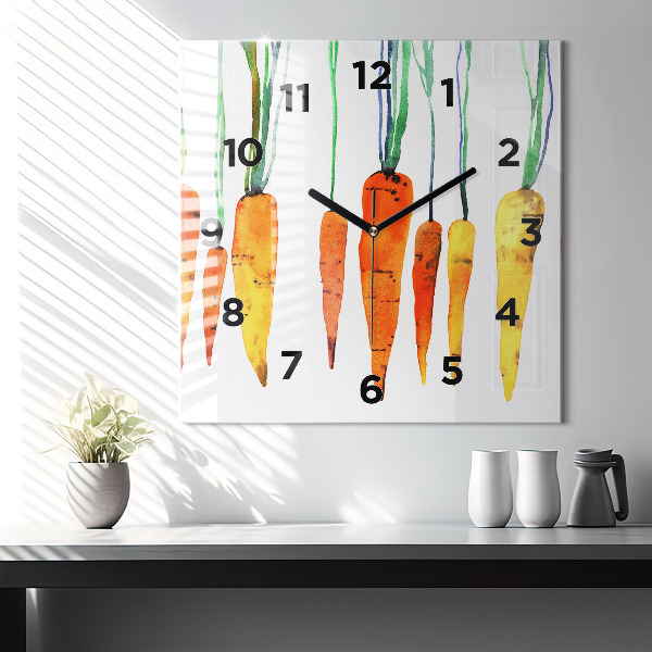 Square wall clock Carrot illustration