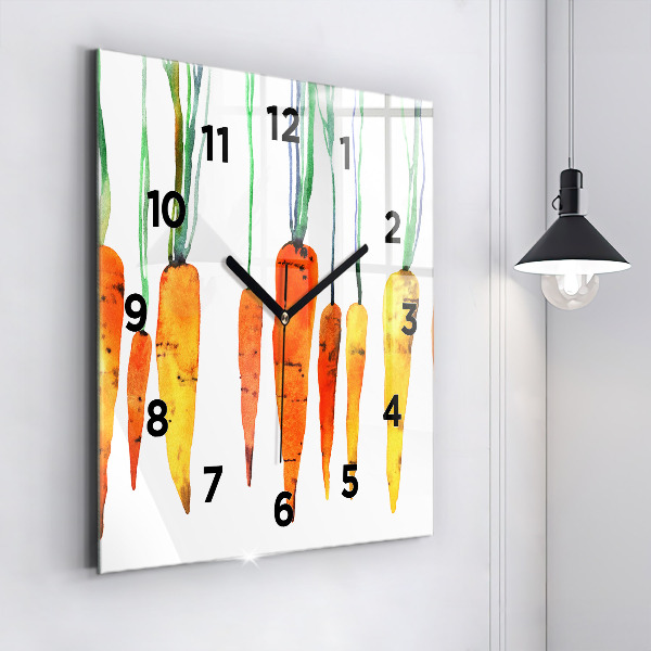 Square wall clock Carrot illustration