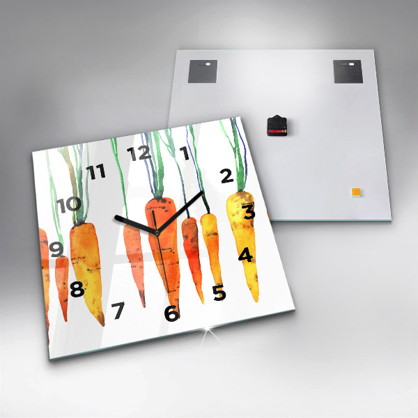 Square wall clock Carrot illustration